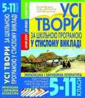 Усі твори за шкільною програмою у стислому викладі Українська і зарубіжна література 5-11 класи