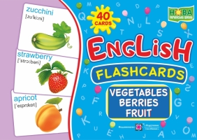 Англійська мова. Флешкартки. Овочі, ягоди, фрукти English flash cards. Vegetables,berries,fruit 40 cards