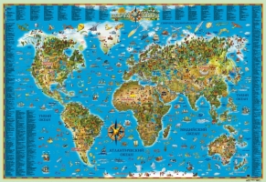 Карта мира для детей ламинированая