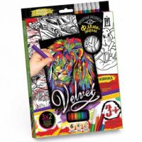 Набір креатівної творчості Бархатна размальовка фломастерами "Velvet", Danko Toys, VLV-01-08