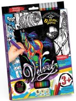 Набір креатівної творчості Бархатна размальовка фломастерами "Velvet", Danko Toys, VLV-01-09
