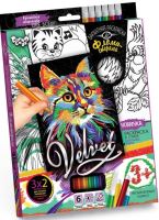 Набір креатівної творчості Бархатна размальовка фломастерами "Velvet", Danko Toys, VLV-01-10