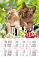 Календар 2024 рік А2 Котики