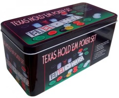 Набір Texas Hold'em Poker Set 200 ps у металевій коробці