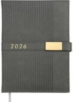 Щоденник датований 2026 Buromax Leroy зі штучної шкіри, А5, 336, Сірий, BM.21145-09