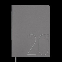 Щоденник датований 2026 Buromax Steel зі штучної шкіри, А5, 336,Сріблий, BM.2127-24