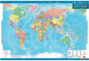 Политическая карта мира ламинированная масштаб 1:35000000 98х68 см