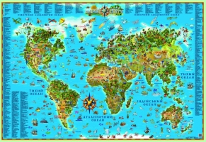 Карта світу для дітей картон
