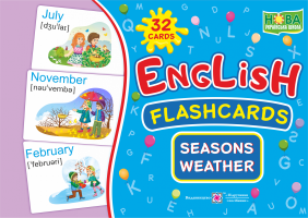 Англійська мова. Флешкартки. Пори року. Погода. English Flashcards.Seasons weather 32 cards
