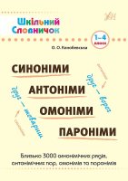 Шкільний словничок Синоніми Антоніми Омоніми Пароніми 1-4 класи