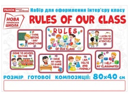 Правила нашого класу Англійська мова Rules of our class  Розмір 80х40см