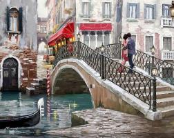 Пара на мосту у Венеції VA-1596 Картини за номерами Розмір 40х50 cм