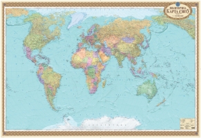 Карта "Політична карта світу  м-б 1:22 млн ламінована на планках