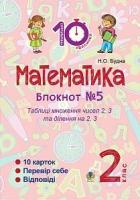 Математика Блокнот №5 Таблиці множення чисел 2, 3 та ділення на 2,3    2 клас