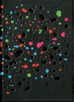 Щоденник датований А5, 2024 Fancy,чорний, BM.2186-01
