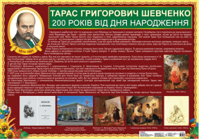 Плакат 200 років від дня народження Т.Г.Шевченко