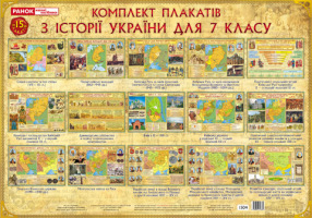 Набір плакатів з Історія України 7 клас 15 плакатів