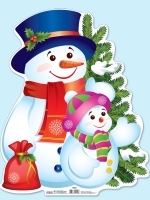Плакат новорічний "Сніговик"